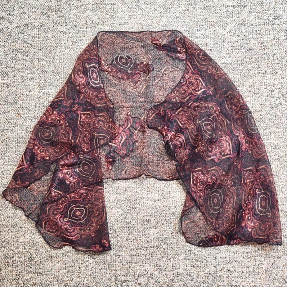 Bloomingdale's Medallion Sheer Asymmetric Silk Scarf